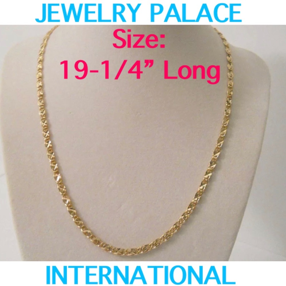 🆕14K Gold Filled Diamon-Cut Designer Necklace